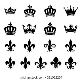 Crown And Fleur De Lis Symbols