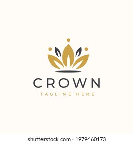 Crown Floral Logo Template Logo Template. Vector Illustration