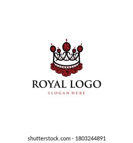 Crown Flower Rose Royalty Luxury Business Logo