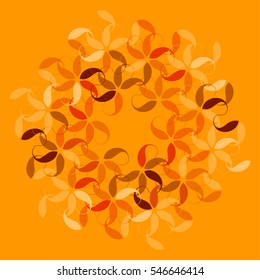 A crown of flowers made of interlocking loops in orange shades