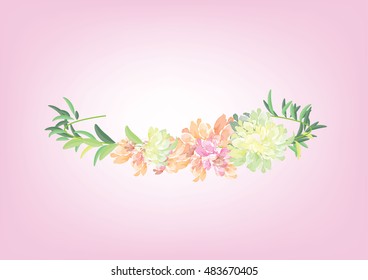 crown flowers set  side way and top isolated on white background,
