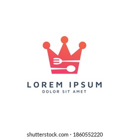 crown and food negative space logo design