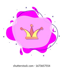 Crown of the fool colored liquid bacdge icon. Simple color vector of circus icons for ui and ux, website or mobile application