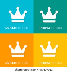 Crown Four Color Material Designed Icon / Logo