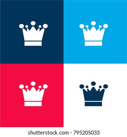 Crown four color material and minimal icon logo set in red and blue