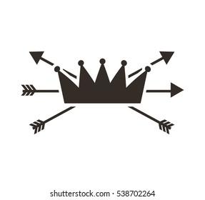 crown frame style hipster vector illustration design