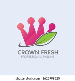 crown fresh vector logo design template