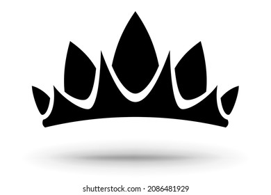 A crown for the game world. A crown for an evil character. The silhouette of the crown is isolated on white.