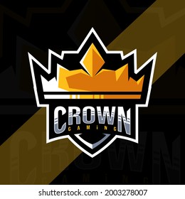 Crown gaming mascot logo template design