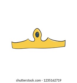 crown with gem . A symbol of authority. Headpiece of the King. Icon denoting success and insignia.