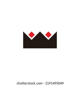 Crown, gems geometric symbol simple logo vector