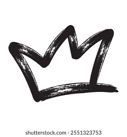 Icono de doodle de pincel de forma geométrica de corona