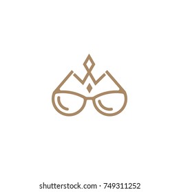 Crown Glasses Royal Optic Logo Vector Design