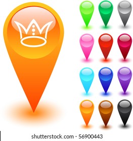 Crown glossy web buttons.