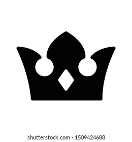 crown glyph flat vector icon