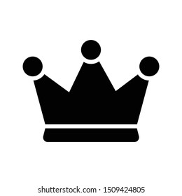 crown glyph flat vector icon