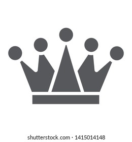 Crown glyph icon, royalty and leader, royal sign, vector graphics, a solid pattern on a white background, eps 10.