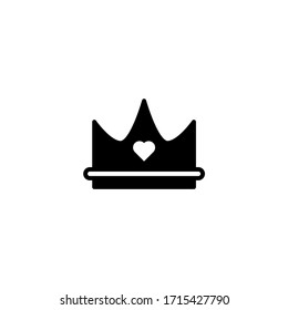 Crown glyph icon vector in black solid flat design icon isolated on white background