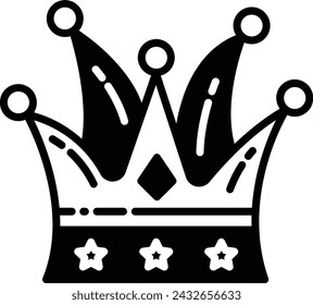 Ilustración de vector de línea y glifo de corona