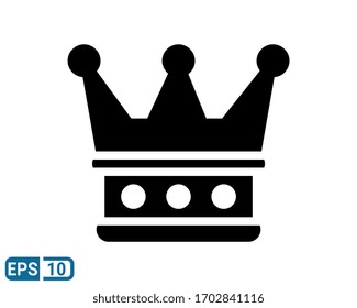 crown glyph style icon on white background. EPS 10