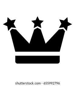 Crown Glyph Vector Icon 