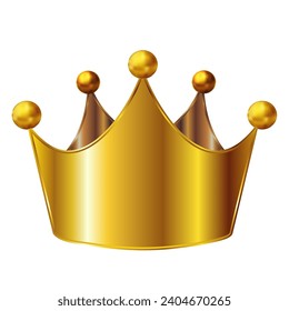 crown gold 3D metal icon