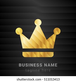 Crown Gold and Black silk fashion premium icon / Logo