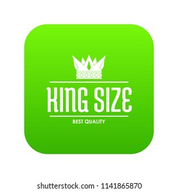 Crown gold icon green vector isolated on white background