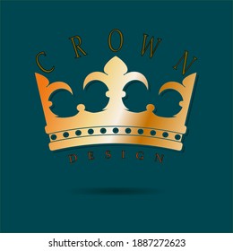 crown gold king queen design