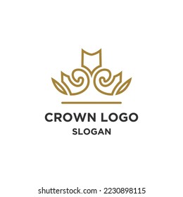 Vorlage für das Design des Crown Gold Logos, Vektorgrafik 