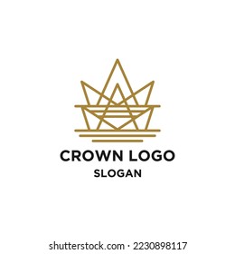 Crown Gold Logo Design Template Vector 