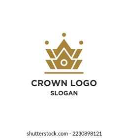 Vector de plantilla de diseño del logotipo Crown Gold 