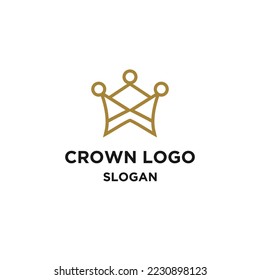 Vector de plantilla de diseño del logotipo Crown Gold 
