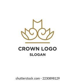 Vector de plantilla de diseño del logotipo Crown Gold 
