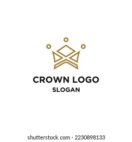 Crown Gold Logo Design Template Vector 