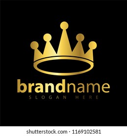 Crown gold logo icon vector template