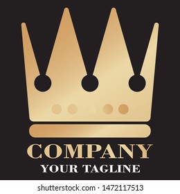 crown gold logo template design , elegant and luxury logo