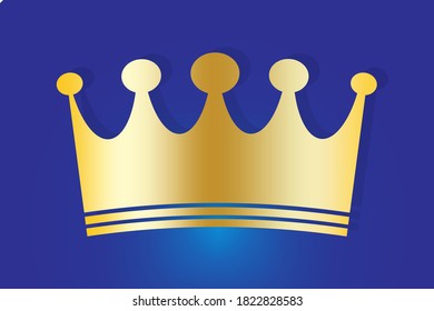 Crown of gold. The sign of the king and queen. Power symbol. Monarch hat. Vector illustration.
