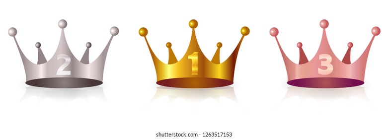 Crown gold silver icon