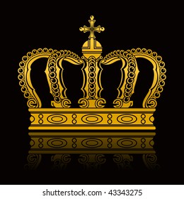 Crown gold, vector