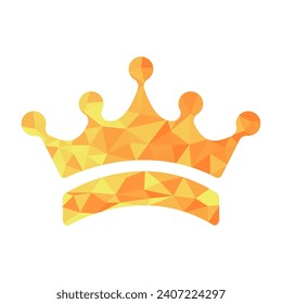 Crown gold vector icon. Royal segmented crown icon. King symbol vector. Crown icon power attribute. Vector illustration.