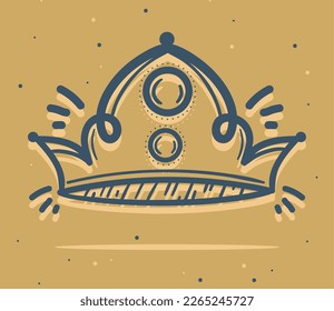 corona en icono de fondo dorado