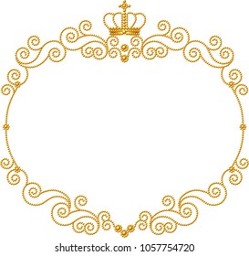 Crown and golden balls frame