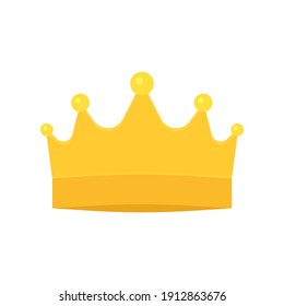 Crown golden royal symbol. Crown for king, queen, prince or princess. Fairy shine corona. Vector illustration isolated on white background