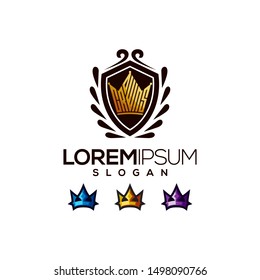 crown gradient color logo design
