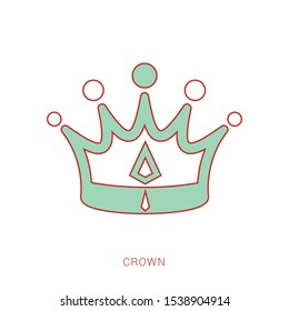 Crown, With Gradient Mesh, Vector Illustration