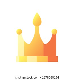 Crown gradient style icon design, Royal king queen luxury jewelry kingdom insignia emperor authority and coronation theme Vector illustration
