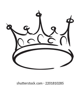 crown graphic design vector illustration, art tattoo sketch, hand draw, print use