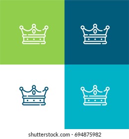 Crown green and blue material color minimal icon or logo design