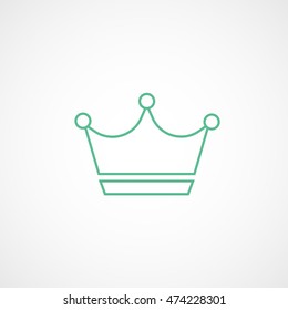 Crown Green Line Icon On White Background